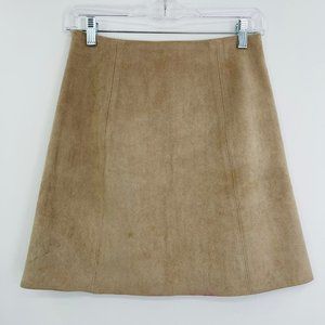 Aritzia Babaton faux vegan suede leather mini skirt tan Size 2